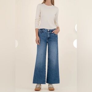 Kut From The Kloth Womens High Rise Wide Leg Light Wash Jeans Sz 18